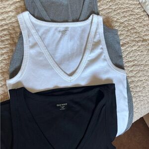 Old Navy Tank Tops in Black, White, and Gray